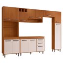 Ver imagem 1 de Cozinha Completa Malta 6 Módulos 2 Gavetas MDF-MDP 298cm Amadeirado Poliman Móveis
