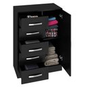 Ver imagem 3 de Cômoda Sapateira Zurique 1 Porta 5 Gavetas Evidência Móveis Preto