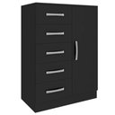 Ver imagem 1 de Cômoda Sapateira Zurique 1 Porta 5 Gavetas Evidência Móveis Preto