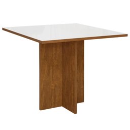 Mesa Los Angeles com tampo de vidro para sala de jantar 90x90cm MobyCasa Moveis Ype Black - 1