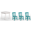 Ver imagem 1 de Conjunto Infantil 60x60 com 3 Cadeiras - Turquesa - Jm Móveis