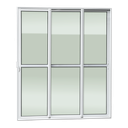 Ver imagem 1 de Porta Correr 3F.Móv.1/3 210 x 150 Elite c/Fechadura Tetra V.Liso Branco Brimak