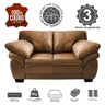 Conjunto Sofá de Couro Legítimo 3 e 2 Lugares Cama inBox Monterrey 2,10x1,60m Mel - 3
