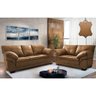 Conjunto Sofá de Couro Legítimo 3 e 2 Lugares Cama inBox Monterrey 2,10x1,60m Mel - 1