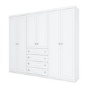 Ver imagem 4 de Guarda Roupa Solteiro 6 Portas com 4 Gavetas Elegante Americano Henn