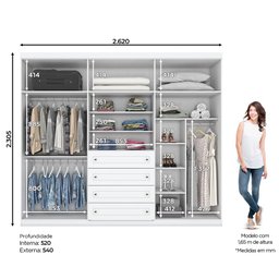 Guarda-Roupa Americano - Henn Branco - 5