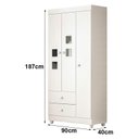 Ver imagem 5 de Guarda Roupa Infantil Life 3 Portas Branco Flex - Tigus Baby