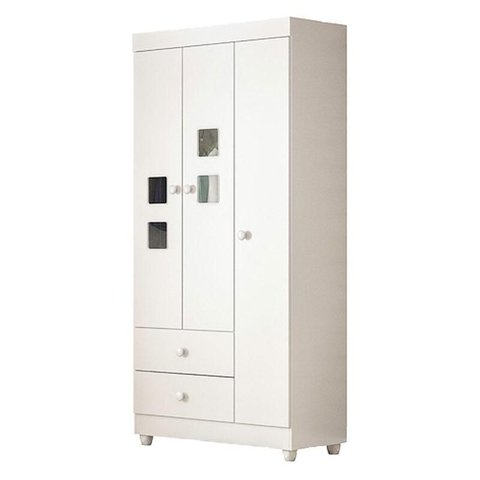 Guarda Roupa Infantil Life 3 Portas Branco Flex - Tigus Baby
