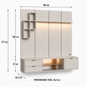 Ver imagem 3 de Conjunto Rack e Painel Suspenso para TV até 55 Polegadas com LED Arenas
