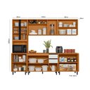 Ver imagem 3 de Cozinha Modulada Ravena 260cm Paneleiro/Cristaleira com Led -  Freijó UV/Off Acetindo Poliman