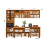 Cozinha Modulada Ravena 260cm Paneleiro/Cristaleira com Led -  Freijó UV/Off Acetindo Poliman - 3