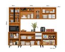 Ver imagem 3 de Cozinha Modulada Ravena 260cm Paneleiro/Cristaleira com Led - Freijó UV/Off Acetindo Poliman