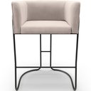 Ver imagem 3 de Banqueta Decorativa Fixa Baixa Base de Aço Preto Betina D02 Suede Bege C-309 - Lyam Decor