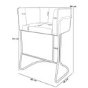 Ver imagem 5 de Banqueta Decorativa Fixa Baixa Base de Aço Preto Betina D02 Suede Bege C-309 - Lyam Decor