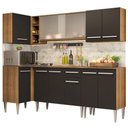 Ver imagem 5 de Armário de Cozinha Completa de Canto 293cm Rustic/Preto Emilly Point Madesa 03