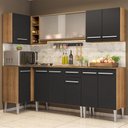 Ver imagem 1 de Armário de Cozinha Completa de Canto 293cm Rustic/Preto Emilly Point Madesa 03