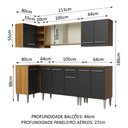 Ver imagem 7 de Armário de Cozinha Completa de Canto 293cm Rustic/Preto Emilly Point Madesa 03