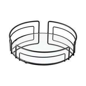 Bandeja Multiuso Hara Luiza Redonda 30cm diâm. x 8,5cm alt.:Preto
