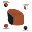 Ver imagem 7 de Poltrona Sala Orgânica Kit 2 Lua Giratória Sintético Pu Preto/bouclê D03 - D'Rossi Cor Terra