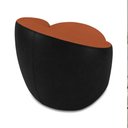 Ver imagem 4 de Poltrona Sala Orgânica Kit 2 Lua Giratória Sintético Pu Preto/bouclê D03 - D'Rossi Cor Terra