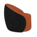 Ver imagem 3 de Poltrona Sala Orgânica Kit 2 Lua Giratória Sintético Pu Preto/bouclê D03 - D'Rossi Cor Terra