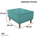 Ver imagem 3 de Puff Decorativo para Sala Piva 62x52 Cm Veludo Deluxe Verde Milani Store