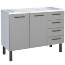 Ver imagem 1 de Gabinete para Cozinha Aço Juno 1,17m Cinza para Pia de 1,20m - P101221 - Cozimax Gabinete Aço Juno C