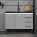 Ver imagem 2 de Gabinete para Cozinha Aço Juno 1,17m Cinza para Pia de 1,20m - P101221 - Cozimax Gabinete Aço Juno C