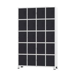 Armário Roupeiro De Aço Para Vestiário 20 Portas Locker Preto - 1