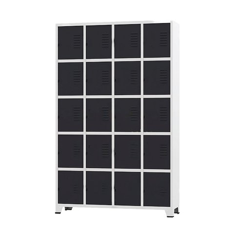 Armário Roupeiro De Aço Para Vestiário 20 Portas Locker Preto