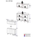 Ver imagem 3 de Kit Bar Armário Aéreo e Aparador 4 Portas Retrô Multimóveis Mp1086 Branco