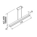 Ver imagem 4 de Lustre Pendente Newline Sobrepor V 468 LED Bivolt Preto 3000K Luz Amarela