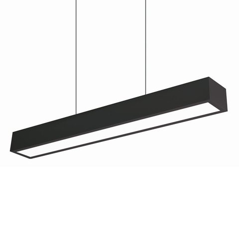 Lustre Pendente Newline Sobrepor V 468 LED Bivolt Preto 3000K Luz Amarela