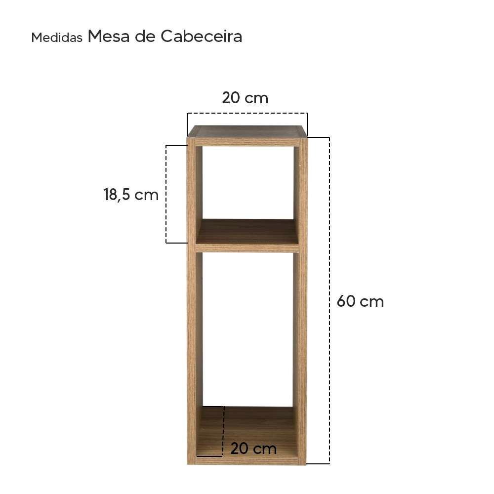 Conjunto Mesa De Cabeceira Pequena 20x20x60cm Freijó Quarto Sala - 4