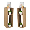 Ver imagem 1 de Conjunto Mesa De Cabeceira Pequena 20x20x60cm Freijó Quarto Sala