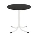 Ver imagem 1 de Mesa de Jantar Redonda 80cm Branca Tampo Madeira Preto
