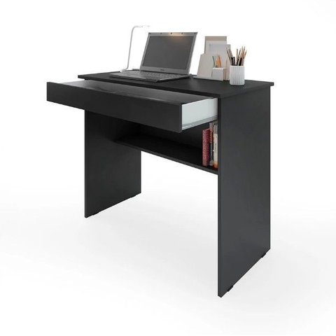 Mesa Escrivaninha Vitória para Computador com 1 Gaveta Preto