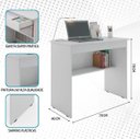 Ver imagem 3 de Mesa Escrivaninha Vitória para Computador com 1 Gaveta Preto