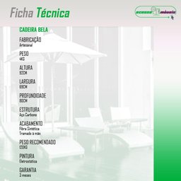 Cadeira de Área Externa Bela de Aço Carbono e Fibra Sintética Argila - 5