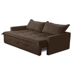 Sofá sem Caixa Retrátil e Reclinável 1,65m com Molas Maísa Suede Adonai Estofados - 7