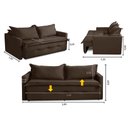 Ver imagem 3 de Sofá sem Caixa Retrátil e Reclinável 1,65m com Molas Maísa Suede Adonai Estofados