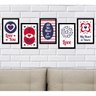 Kit de Quadros Decorativos 5 Peças Frases de Amor em Inglês Sofistiq - 1