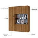 Ver imagem 3 de Armário Alto com Nichos e 05 Portas 161,5x135x42cm Wlan135 Lâmina Mel - Branco