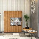 Ver imagem 4 de Armário Alto com Nichos e 05 Portas 161,5x135x42cm Wlan135 Lâmina Mel - Branco