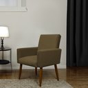 Ver imagem 2 de Poltrona Decorativa para Sala de Estar e Quarto Nina Suede Herrero:marrom Claro