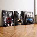Ver imagem 2 de Kit 3 Quadro Decorativo Paris Londres Nova York Cidade Chuva 40x28cm