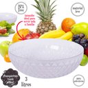 Ver imagem 4 de Kit Boleira Baixa, Saladeira e 6 Tigelas de Plástico Cristal Incolor Plasutil