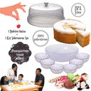 Ver imagem 2 de Kit Boleira Baixa, Saladeira e 6 Tigelas de Plástico Cristal Incolor Plasutil