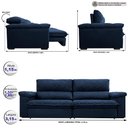 Ver imagem 2 de Sofá Retrátil e Reclinável 3,15m Molas Ensacadas Cama inBox Big Home com Bordado 3D Velusoft