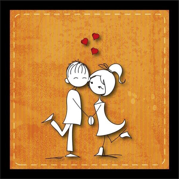 Kit de Quadros Decorativos 5 Peças Casal Love Sofistiq - 5